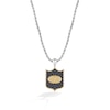 Thumbnail Image 1 of True Fans San Francisco 49ers 3/8 CT. T.W. Black Diamond and Enamel Reversible Shield Necklace in 10K Yellow Gold & Sterling Silver