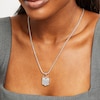Thumbnail Image 4 of True Fans San Francisco 49ers 3/8 CT. T.W. Black Diamond and Enamel Reversible Shield Necklace in 10K Yellow Gold & Sterling Silver