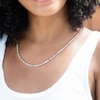 Thumbnail Image 4 of Emerald & Round-Cut Diamond Tennis Necklace 12-1/2 ct tw 14K White Gold 16&quot;