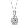 Thumbnail Image 2 of Multi-Diamond Halo Necklace 1/15 ct tw Sterling Silver 18&quot;