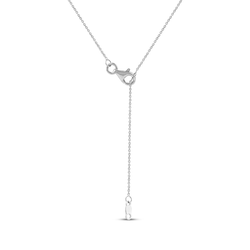 Main Image 3 of Multi-Diamond Halo Necklace 1/15 ct tw Sterling Silver 18&quot;