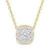 Thumbnail Image 1 of Diamond Cushion Halo Necklace 1/3 ct tw 10K Yellow Gold 18&quot;