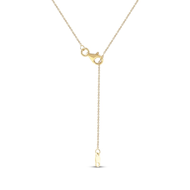 Main Image 4 of Diamond Cushion Halo Necklace 1/3 ct tw 10K Yellow Gold 18&quot;