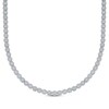 Thumbnail Image 1 of Men's Baguette & Round-Cut Multi-Diamond Circle Link Necklace 3 ct tw Sterling Silver 20&quot;