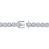 Thumbnail Image 3 of Men's Baguette & Round-Cut Multi-Diamond Circle Link Necklace 3 ct tw Sterling Silver 20&quot;