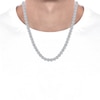Thumbnail Image 4 of Men's Baguette & Round-Cut Multi-Diamond Circle Link Necklace 3 ct tw Sterling Silver 20&quot;