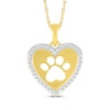 Thumbnail Image 1 of Diamond Heart Paw Print Cutout Necklace 1/8 ct tw 10K Yellow Gold 18&quot;