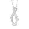 Thumbnail Image 2 of Diamond Infinity Penguin Necklace 1/8 ct tw Sterling Silver 18"
