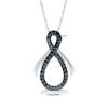 Thumbnail Image 1 of Black Diamond Infinity Penguin Necklace 1/8 ct tw Sterling Silver 18&quot;