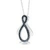 Thumbnail Image 2 of Black Diamond Infinity Penguin Necklace 1/8 ct tw Sterling Silver 18&quot;