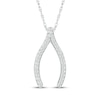Thumbnail Image 1 of Diamond Wishbone Necklace 1/10 ct tw Sterling Silver 18"