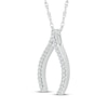 Thumbnail Image 2 of Diamond Wishbone Necklace 1/10 ct tw Sterling Silver 18"