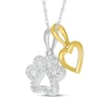 Thumbnail Image 2 of Diamond Heart & Paw Print Necklace 1/15 ct tw Sterling Silver & 10K Yellow Gold 18&quot;