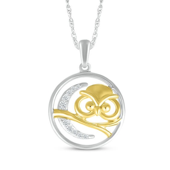 Owl in Crescent Moon Necklace Owl in Crescent Moon Necklace
