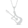Thumbnail Image 1 of Diamond Guitar Necklace 1/8 ct tw Sterling Silver 18"