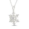 Thumbnail Image 2 of Diamond Snowflake Necklace 1/10 ct tw Sterling Silver 18&quot;