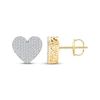 Thumbnail Image 3 of Men's Multi-Diamond Heart Stud Earrings 1/3 ct tw 10K Yellow Gold