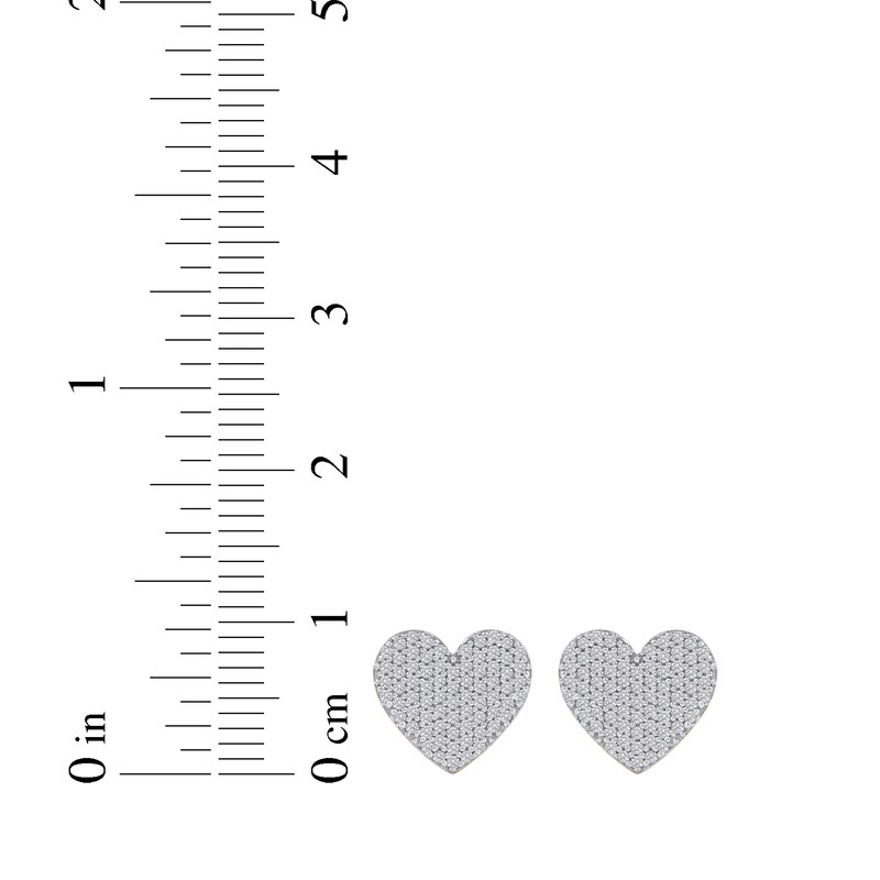 Main Image 4 of Men's Multi-Diamond Heart Stud Earrings 1/3 ct tw 10K Yellow Gold