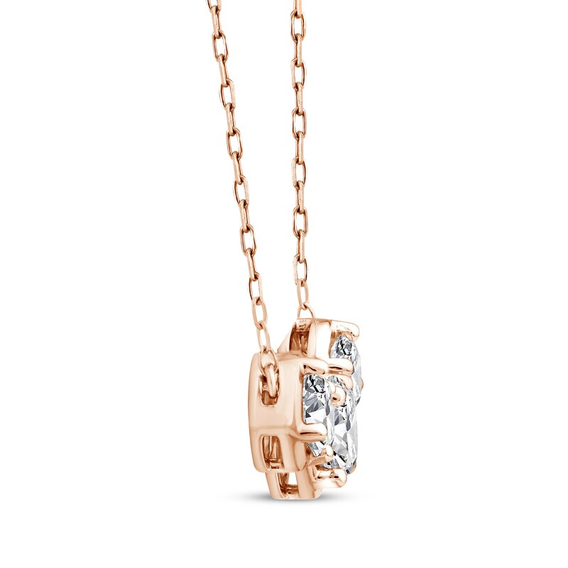 Main Image 2 of Memories Moments Magic Three-Stone Lab-Grown Diamond Necklace 1-1/2 ct tw 14K Rose Gold 18&quot;