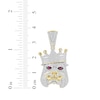 Thumbnail Image 3 of Diamond & Simulated Ruby Bulldog with Crown Charm 1-1/4 ct tw 10K Yellow Gold