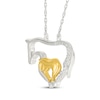 Thumbnail Image 2 of Diamond Horse & Colt Necklace 1/20 ct tw Sterling Silver & 10K Yellow Gold 18&quot;