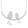 Thumbnail Image 1 of Diamond Mother & Baby Bird Necklace 1/10 ct tw Sterling Silver 18&quot;