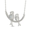 Thumbnail Image 2 of Diamond Mother & Baby Bird Necklace 1/10 ct tw Sterling Silver 18&quot;