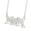 Thumbnail Image 2 of Diamond &quot;Mom&quot; Heart Necklace 1/15 ct tw Sterling Silver 18&quot;
