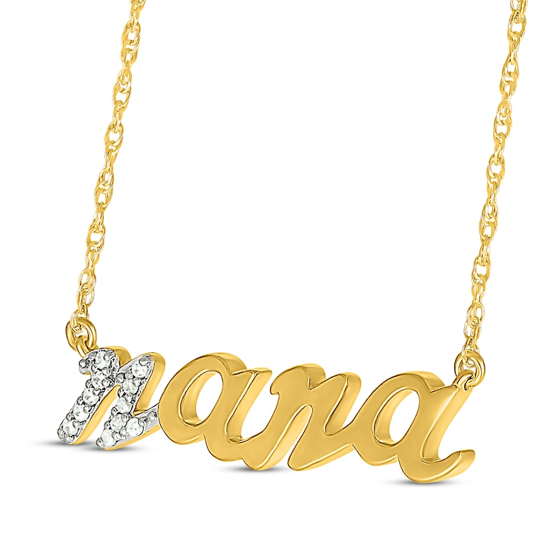 Main Image 2 of Diamond &quot;Nana&quot; Necklace 1/20 ct tw 10K Yellow Gold 18&quot;