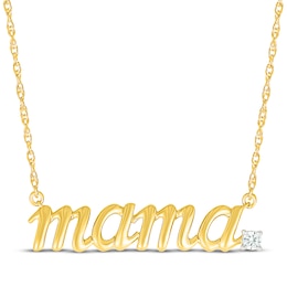 Diamond "Mama" Necklace 1/20 ct tw 10K Yellow Gold 18"