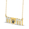 Thumbnail Image 2 of Diamond "Mom" Paw Print Heart Necklace 1/10 ct tw 10K Yellow Gold 18"