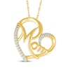 Thumbnail Image 1 of Diamond &quot;Mom&quot; Tilted Heart Necklace 1/15 ct tw 10K Yellow Gold 18&quot;