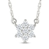 Thumbnail Image 1 of Multi-Diamond Flower Necklace 1/5 ct tw 10K White Gold 18&quot;