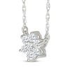 Thumbnail Image 2 of Multi-Diamond Flower Necklace 1/5 ct tw 10K White Gold 18&quot;
