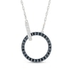 Thumbnail Image 1 of Black & White Diamond Linked Circles Necklace 1/6 ct tw Sterling Silver 18"
