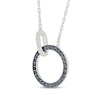 Thumbnail Image 2 of Black & White Diamond Linked Circles Necklace 1/6 ct tw Sterling Silver 18"