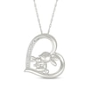 Thumbnail Image 1 of Diamond Bunnies Tilted Heart Necklace 1/20 ct tw Sterling Silver 18&quot;