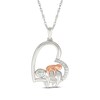 Thumbnail Image 1 of Diamond Sloths Tilted Heart Necklace 1/20 ct tw Sterling SIlver & 10K Rose Gold 18&quot;
