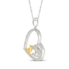 Thumbnail Image 2 of Diamond Lions Tilted Heart Necklace 1/20 ct tw Sterling Silver & 10K Yellow Gold 18&quot;