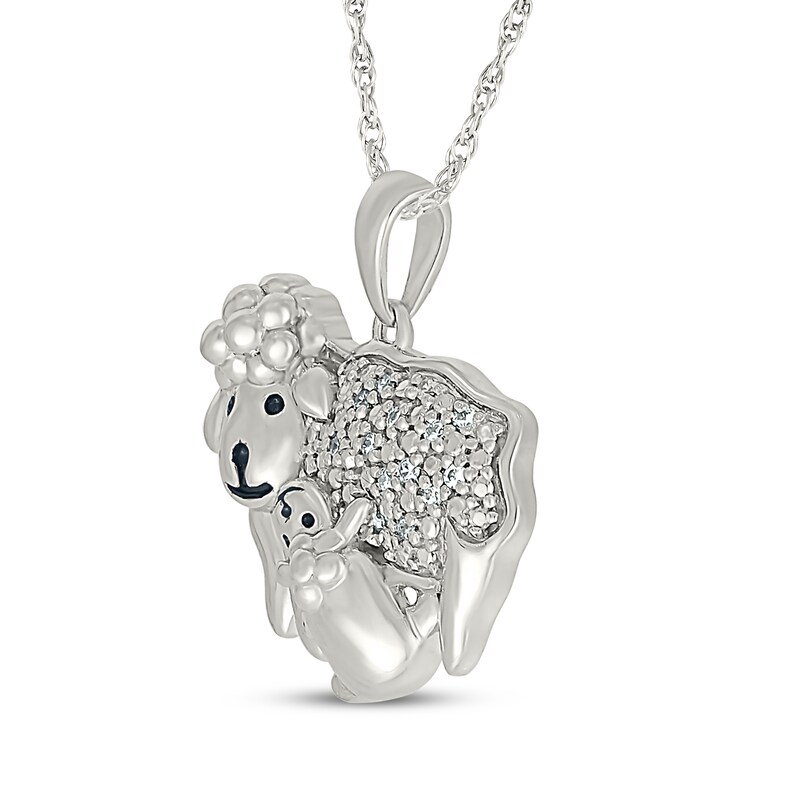 Main Image 2 of Diamond Sheep Necklace 1/20 ct tw Sterling Silver 18&quot;