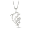 Thumbnail Image 1 of Diamond Dolphins Necklace 1/20 ct tw Sterling Silver 18&quot;