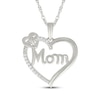 Thumbnail Image 1 of Diamond &quot;Mom&quot; Heart Necklace 1/20 ct tw Sterling Silver 18&quot;