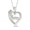 Thumbnail Image 2 of Diamond &quot;Mom&quot; Heart Necklace 1/20 ct tw Sterling Silver 18&quot;