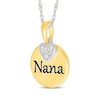 Thumbnail Image 2 of Diamond Heart "Nana" Necklace 1/20 ct tw Sterling Silver & 10K Yellow Gold 18"
