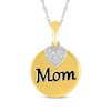 Thumbnail Image 1 of Diamond Heart &quot;Mom&quot; Necklace 1/20 ct tw Sterling Silver & 10K Yellow Gold 18&quot;