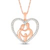 Thumbnail Image 1 of Diamond Heart Family of Three Necklace 1/5 ct tw 10K Rose Gold 18&quot;