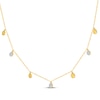 Thumbnail Image 2 of Multi-Diamond Alternating Disc Station Necklace 1/8 ct tw 10K Yellow Gold 18&quot;