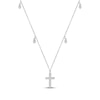 Thumbnail Image 1 of Diamond Cross Dangle Station Necklace 1/10 ct tw Sterling Silver 18&quot;