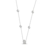 Thumbnail Image 2 of Diamond Halo Station Necklace 1 ct tw Sterling Silver 18"