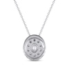 Thumbnail Image 3 of Oval-Cut Diamond Double Halo Necklace 1/2 ct tw 10K White Gold 18&quot;